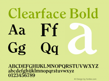 Clearface Bold 001.000 Font Sample