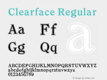 Clearface Regular Altsys Fontographer 3.5  11/6/92图片样张