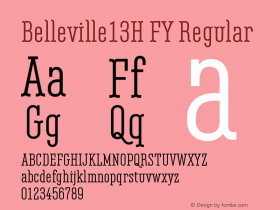 Belleville13H FY Regular Version 1.000 Font Sample