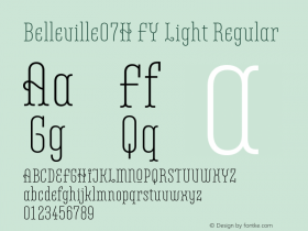 Belleville07H FY Light Regular Version 1.000 Font Sample