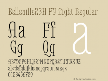 Belleville23H FY Light Regular Version 1.000 Font Sample