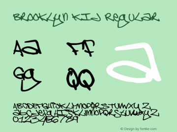 Brooklyn Kid Regular Altsys Fontographer 4.1 9/25/97 Font Sample