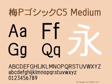 梅PゴシックC5 Medium Look update time of this file. Font Sample