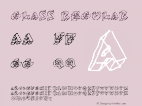 Glass Regular 2001; 1.0, initial release Font Sample