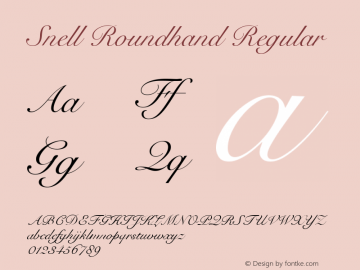 Snell Roundhand Regular 1.1d1e1图片样张