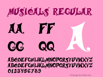Musicals Regular Macromedia Fontographer 4.1.5 2/28/00图片样张