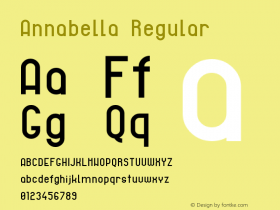 Annabella Regular Version 1.000;PS 001.000;hotconv 1.0.70;makeotf.lib2.5.58329 Font Sample