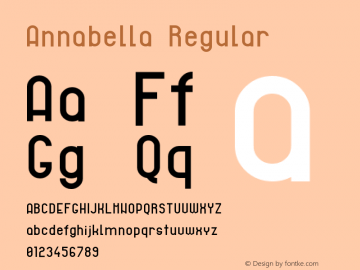 Annabella Regular Version 1.000;PS 001.000;hotconv 1.0.70;makeotf.lib2.5.58329 Font Sample