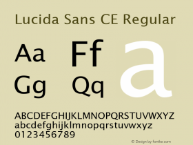 Lucida Sans CE Regular Version 1.01 Font Sample