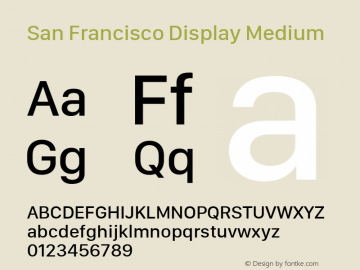 San Francisco Display Medium 10.0d27e2--BETA Font Sample