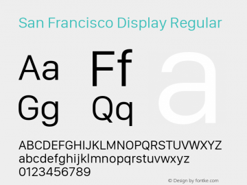 San Francisco Display Regular 10.0d27e2--BETA Font Sample