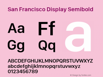 San Francisco Display Semibold 10.0d27e2--BETA Font Sample