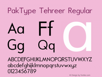 PakType Tehreer Regular Version 2.1 Font Sample