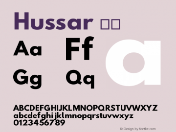 Hussar 粗体 Version 2.00 Font Sample