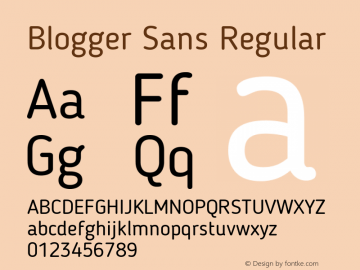 Blogger Sans Regular 1.2; CC 4.0 BY-ND Font Sample