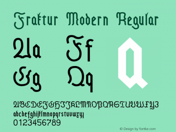 Fraktur Modern Regular Version 1.00图片样张