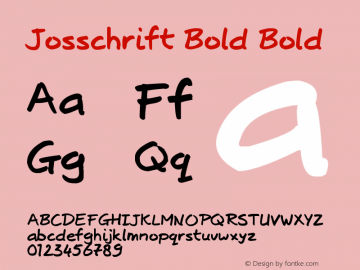 Josschrift Bold Bold Version 1.00 May 1, 2009图片样张