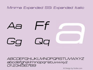 Minima Expanded SSi Expanded Italic 001.000 Font Sample