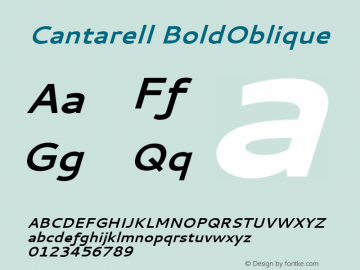 Cantarell BoldOblique Version 001.001 Font Sample