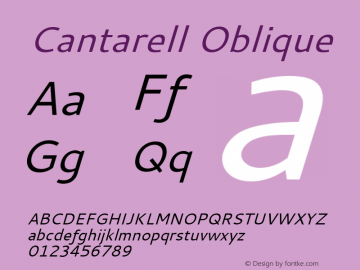 Cantarell Oblique Version 001.001 Font Sample