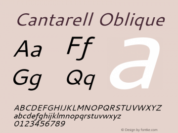 Cantarell Oblique Version 001.001 Font Sample