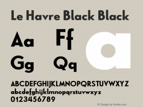 Le Havre Black Black Version 1.003 Font Sample