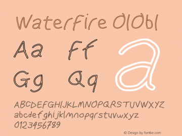 WaterFire OlObl Version 1.01 Font Sample