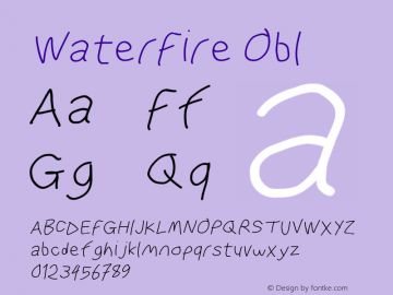 WaterFire Obl Version 1.01 Font Sample