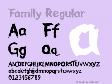 Family Regular Version 1.00 May 16, 2011, initial release图片样张