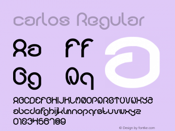 carlos Regular Version 1.00 April 3, 2012, initial release Font Sample