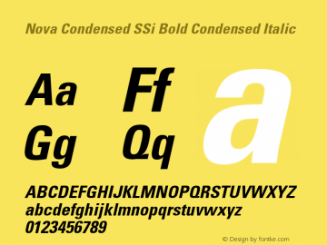 Nova Condensed SSi Bold Condensed Italic 001.000 Font Sample