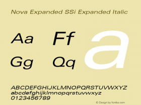 Nova Expanded SSi Expanded Italic 001.000 Font Sample