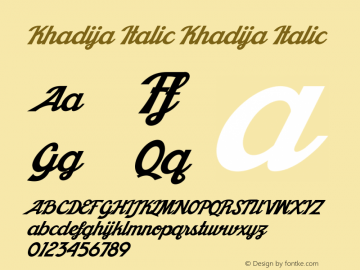 Khadija Italic Khadija Italic Unknown图片样张