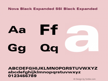 Nova Black Expanded SSi Black Expanded 001.000 Font Sample