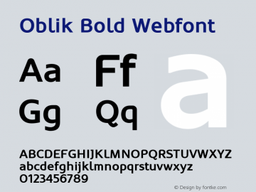 Oblik Bold Webfont  This is a protected webfont and is intended for CSS @font-face use ONLY. Reverse engineering this font is strictly prohibited. Font Sample