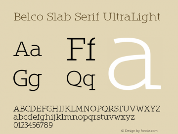 Belco Slab Serif UltraLight 1.000图片样张