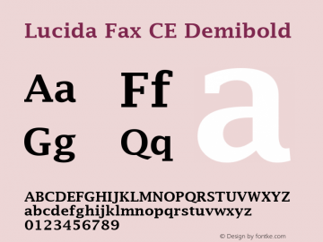 Lucida Fax CE Demibold Version 1.01 Font Sample