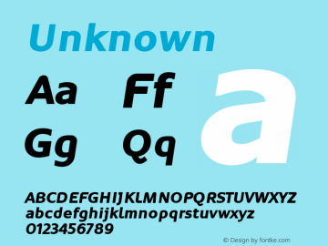 Unknown  1.000 Font Sample