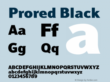 Prored Black Version 1.000 Font Sample