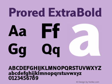 Prored ExtraBold Version 1.000 Font Sample