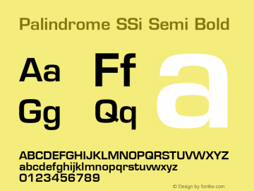 Palindrome SSi Semi Bold 001.000 Font Sample