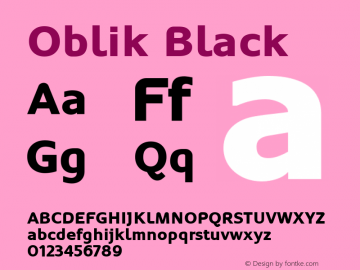 Oblik Black 001.001 Font Sample
