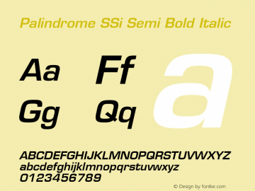Palindrome SSi Semi Bold Italic 001.000 Font Sample