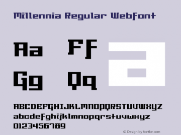 Millennia Regular Webfont  This is a protected webfont and is intended for CSS @font-face use ONLY. Reverse engineering this font is strictly prohibited.图片样张