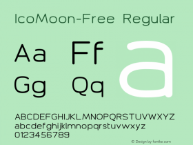 IcoMoon-Free Regular Version 1.1 Font Sample