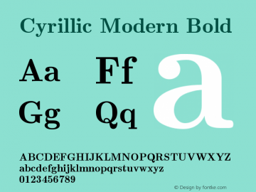 Cyrillic Modern Bold Version 4.000图片样张