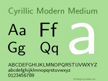 Cyrillic Modern Medium Version 4.001图片样张