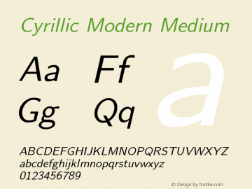 Cyrillic Modern Medium Version 4.001图片样张