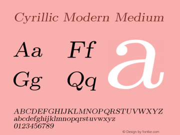 Cyrillic Modern Medium Version 4.001图片样张