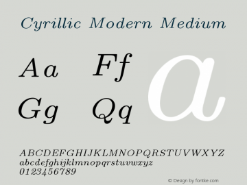 Cyrillic Modern Medium Version 4.001图片样张